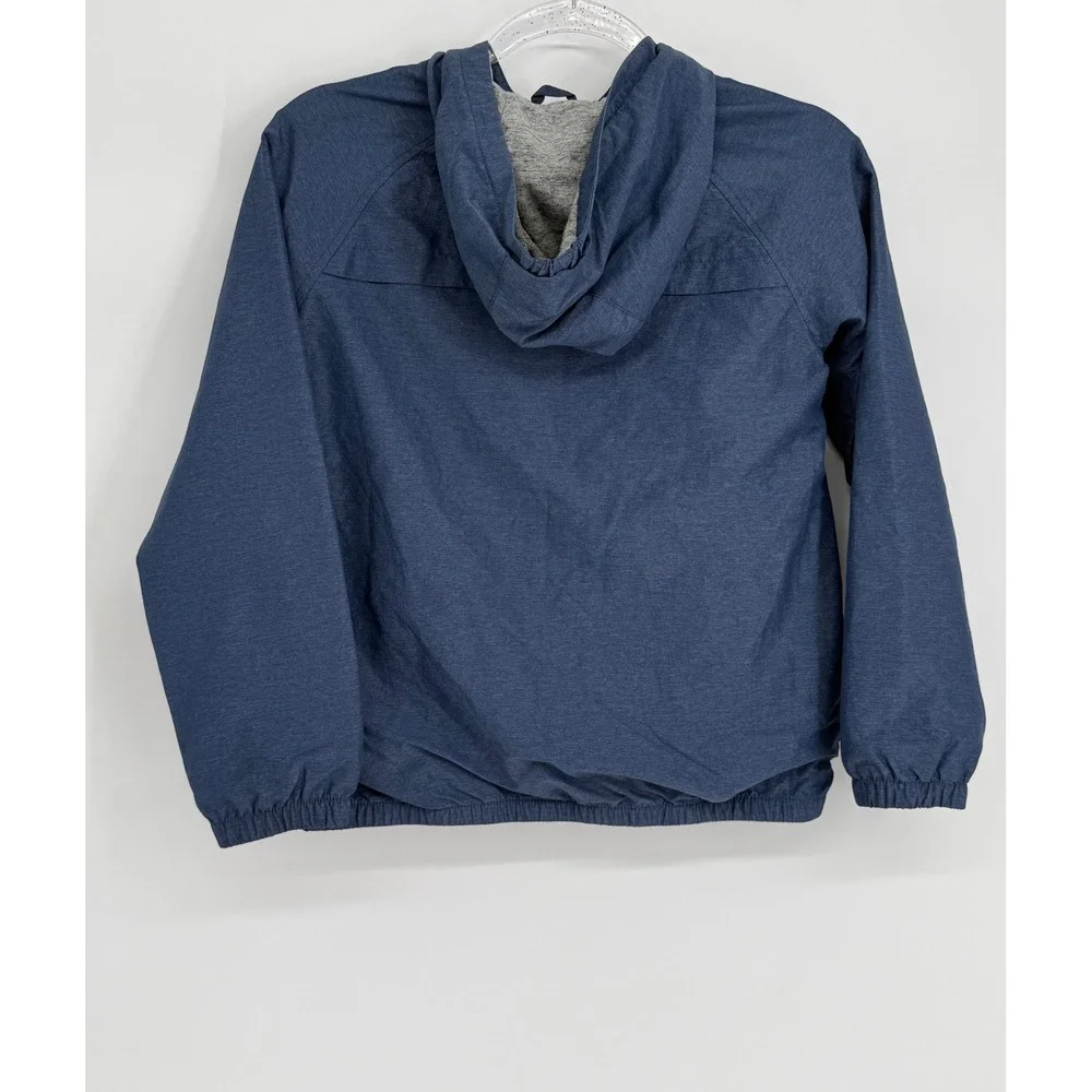 Gymboree Go Outside Boys Blue Heathered Hooded Windbreaker Jacket Sz L 10-12